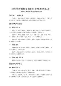 2025-2026學(xué)年蘇少版 (新教材）小學(xué)美術(shù)二年級(jí)上冊(cè)（全冊(cè)）各單元知識(shí)點(diǎn)梳理歸納