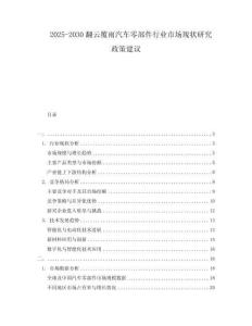 2025-2030翻云覆雨汽車零部件行業(yè)市場(chǎng)現(xiàn)狀研究政策建議