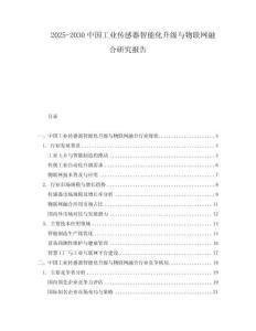 2025-2030中國工業(yè)傳感器智能化升級與物聯(lián)網(wǎng)融合研究報告