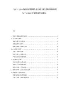 2025-2030智能傳感器技術(shù)突破分析及物聯(lián)網(wǎng)應(yīng)用與工業(yè)自動化趨勢研究報告