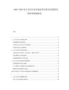 2025-2030電子支付行業(yè)市場(chǎng)競(jìng)爭(zhēng)分析及其投資風(fēng)險(xiǎn)管理規(guī)劃研究