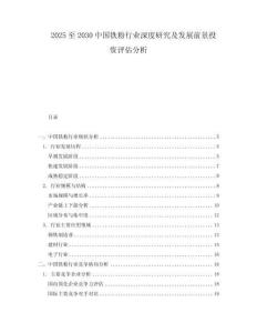 2025至2030中國(guó)鐵粉行業(yè)深度研究及發(fā)展前景投資評(píng)估分析
