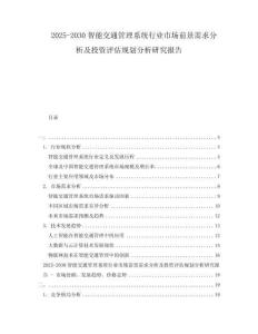 2025-2030智能交通管理系統(tǒng)行業(yè)市場前景需求分析及投資評估規(guī)劃分析研究報(bào)告