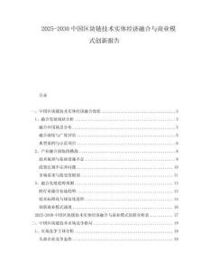 2025-2030中國(guó)區(qū)塊鏈技術(shù)實(shí)體經(jīng)濟(jì)融合與商業(yè)模式創(chuàng)新報(bào)告