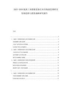 2025-2030航海工業(yè)船舶設備行業(yè)市場深度調(diào)研及發(fā)展趨勢與投資戰(zhàn)略研究報告