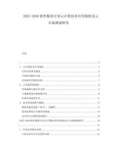 2025-2030軟件服務行業(yè)云計算技術應用現狀及云市場規(guī)劃研究