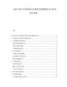 2025-2030中國網(wǎng)絡(luò)安全服務(wù)市場規(guī)模擴(kuò)張與商業(yè)模式創(chuàng)新