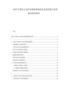 2025中國(guó)電子支付市場(chǎng)發(fā)展現(xiàn)狀及未來(lái)趨勢(shì)與競(jìng)爭(zhēng)格局研究報(bào)告