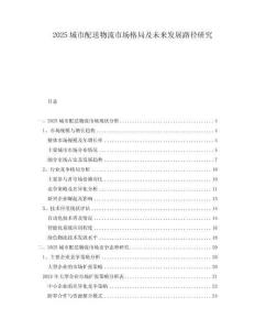 2025城市配送物流市場(chǎng)格局及未來(lái)發(fā)展路徑研究