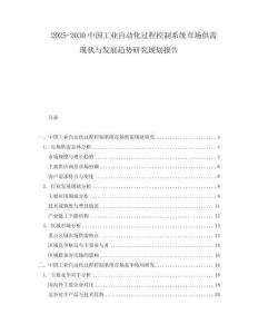 2025-2030中國(guó)工業(yè)自動(dòng)化過(guò)程控制系統(tǒng)市場(chǎng)供需現(xiàn)狀與發(fā)展趨勢(shì)研究規(guī)劃報(bào)告