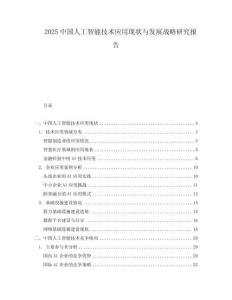 2025中國人工智能技術應用現(xiàn)狀與發(fā)展戰(zhàn)略研究報告