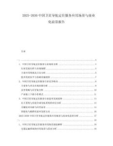2025-2030中國衛(wèi)星導航定位服務應用場景與商業(yè)化前景報告