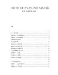 2025-2030基建工程行業(yè)項目供需分析及基礎設施建設評估規(guī)劃指南