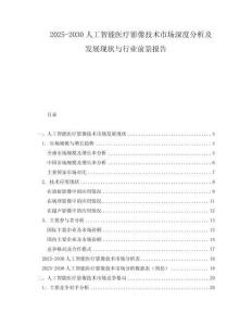 2025-2030人工智能醫(yī)療影像技術市場深度分析及發(fā)展現(xiàn)狀與行業(yè)前景報告