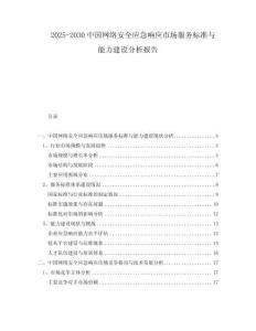 2025-2030中國(guó)網(wǎng)絡(luò)安全應(yīng)急響應(yīng)市場(chǎng)服務(wù)標(biāo)準(zhǔn)與能力建設(shè)分析報(bào)告