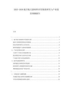 2025-2030航空航天新材料應(yīng)用現(xiàn)狀研究與產(chǎn)業(yè)前景預(yù)測(cè)報(bào)告