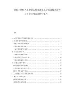 2025-2030人工智能芯片市場發(fā)展分析及技術趨勢與商業(yè)應用前景研究報告