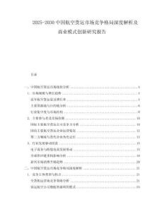 2025-2030中國(guó)航空貨運(yùn)市場(chǎng)競(jìng)爭(zhēng)格局深度解析及商業(yè)模式創(chuàng)新研究報(bào)告