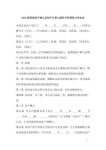 2025版離婚房產(chǎn)贈與及財(cái)產(chǎn)分割與婚后共同債務(wù)分擔(dān)協(xié)議