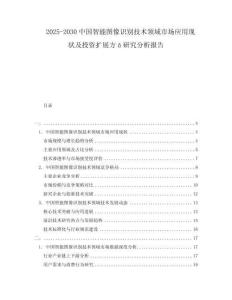 2025-2030中國(guó)智能圖像識(shí)別技術(shù)領(lǐng)域市場(chǎng)應(yīng)用現(xiàn)狀及投資擴(kuò)展方ā研究分析報(bào)告