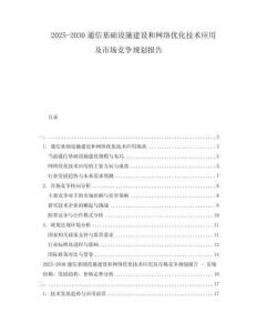2025-2030通信基礎(chǔ)設(shè)施建設(shè)和網(wǎng)絡(luò)優(yōu)化技術(shù)應(yīng)用及市場(chǎng)競(jìng)爭(zhēng)規(guī)劃報(bào)告