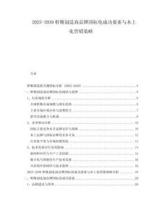 2025-2030鞋靴制造商品牌國際化成功要素與本土化營銷策略