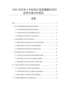 2025及未來5年彩色日蝕型攝像機項目投資價值分析報告