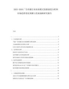 2025-2030廣告?zhèn)髅叫袠I(yè)商業(yè)模式創(chuàng)新深度分析和市場趨勢(shì)變化預(yù)測(cè)與發(fā)展戰(zhàn)略研究報(bào)告