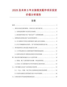2025及未來5年女裝假發(fā)配件項目投資價值分析報告
