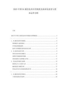 2025中國(guó)5G通信技術(shù)應(yīng)用現(xiàn)狀及商業(yè)化前景與資本運(yùn)作分析