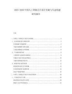 2025-2030中國人工智能芯片設(shè)計突破與生態(tài)構(gòu)建研究報告