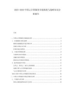 2025-2030中國云計算服務市場現(xiàn)狀與戰(zhàn)略布局分析報告