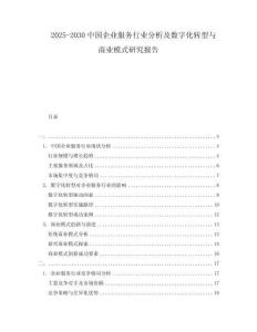 2025-2030中國企業(yè)服務行業(yè)分析及數字化轉型與商業(yè)模式研究報告