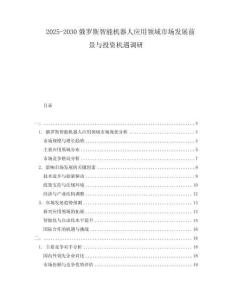 2025-2030俄羅斯智能機(jī)器人應(yīng)用領(lǐng)域市場(chǎng)發(fā)展前景與投資機(jī)遇調(diào)研