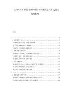 2025-2030智慧港口產(chǎn)業(yè)園自動(dòng)化改造與多式聯(lián)運(yùn)發(fā)展機(jī)遇