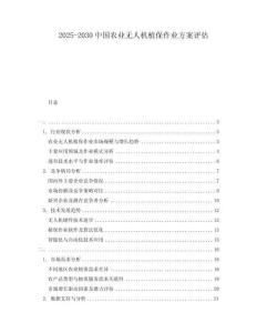 2025-2030中國農(nóng)業(yè)無人機(jī)植保作業(yè)方案評估