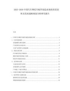 2025-2030中國汽車摩托車配件制造業(yè)現(xiàn)狀供需剖析及發(fā)展戰(zhàn)略規(guī)劃分析研究報(bào)告