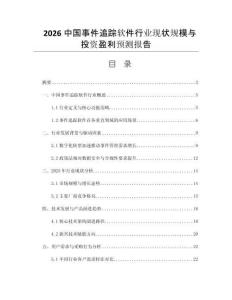 2026中國(guó)事件追蹤軟件行業(yè)現(xiàn)狀規(guī)模與投資盈利預(yù)測(cè)報(bào)告