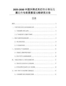 2025-2030中國升降式吊燈行業市場發展趨勢與前景展望戰略研究報告