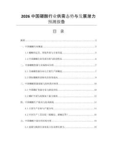 2026中國硼酸行業(yè)供需態(tài)勢與發(fā)展?jié)摿︻A(yù)測報(bào)告