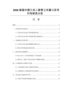 2026新版中國發(fā)光二極管顯示器項(xiàng)目可行性研究報(bào)告
