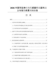 2026中國可拉伸應(yīng)變傳感器行業(yè)盈利動態(tài)與投資前景預(yù)測報告