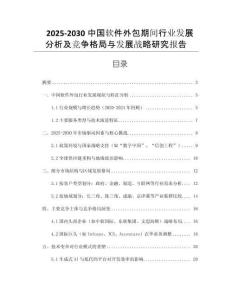 2025-2030中國軟件外包期間行業(yè)發(fā)展分析及競爭格局與發(fā)展戰(zhàn)略研究報告