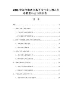 2026中國便攜式負離子梳行業(yè)應用態(tài)勢與前景動態(tài)預測報告