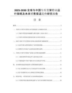 2025-2030全球與中國車庫貨架行業(yè)運行策略及未來銷售渠道趨勢研究報告