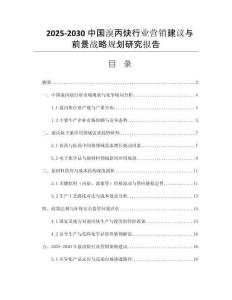 2025-2030中國(guó)溴丙炔行業(yè)營(yíng)銷(xiāo)建議與前景戰(zhàn)略規(guī)劃研究報(bào)告