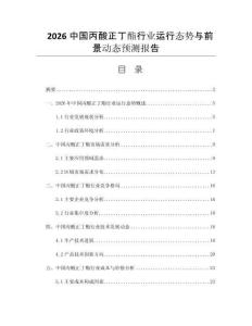 2026中國(guó)丙酸正丁酯行業(yè)運(yùn)行態(tài)勢(shì)與前景動(dòng)態(tài)預(yù)測(cè)報(bào)告