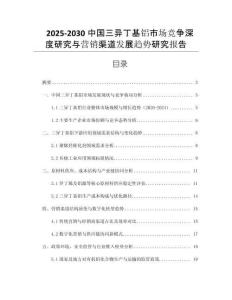 2025-2030中國(guó)三異丁基鋁市場(chǎng)競(jìng)爭(zhēng)深度研究與營(yíng)銷(xiāo)渠道發(fā)展趨勢(shì)研究報(bào)告