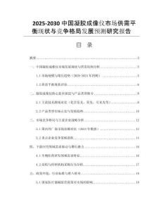 2025-2030中國凝膠成像儀市場供需平衡現(xiàn)狀與競爭格局發(fā)展預(yù)測研究報告