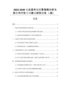2025-2030電泳室市場銷售策略分析與投資可行性專項建議研究報告（-版）